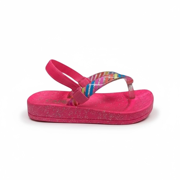Capelli NY ㋛ Slingback Flip Flop Rainbow Glitter Sandals ㋛ Fuchsia ㋛ Size 4 / 5 - Picture 2 of 16